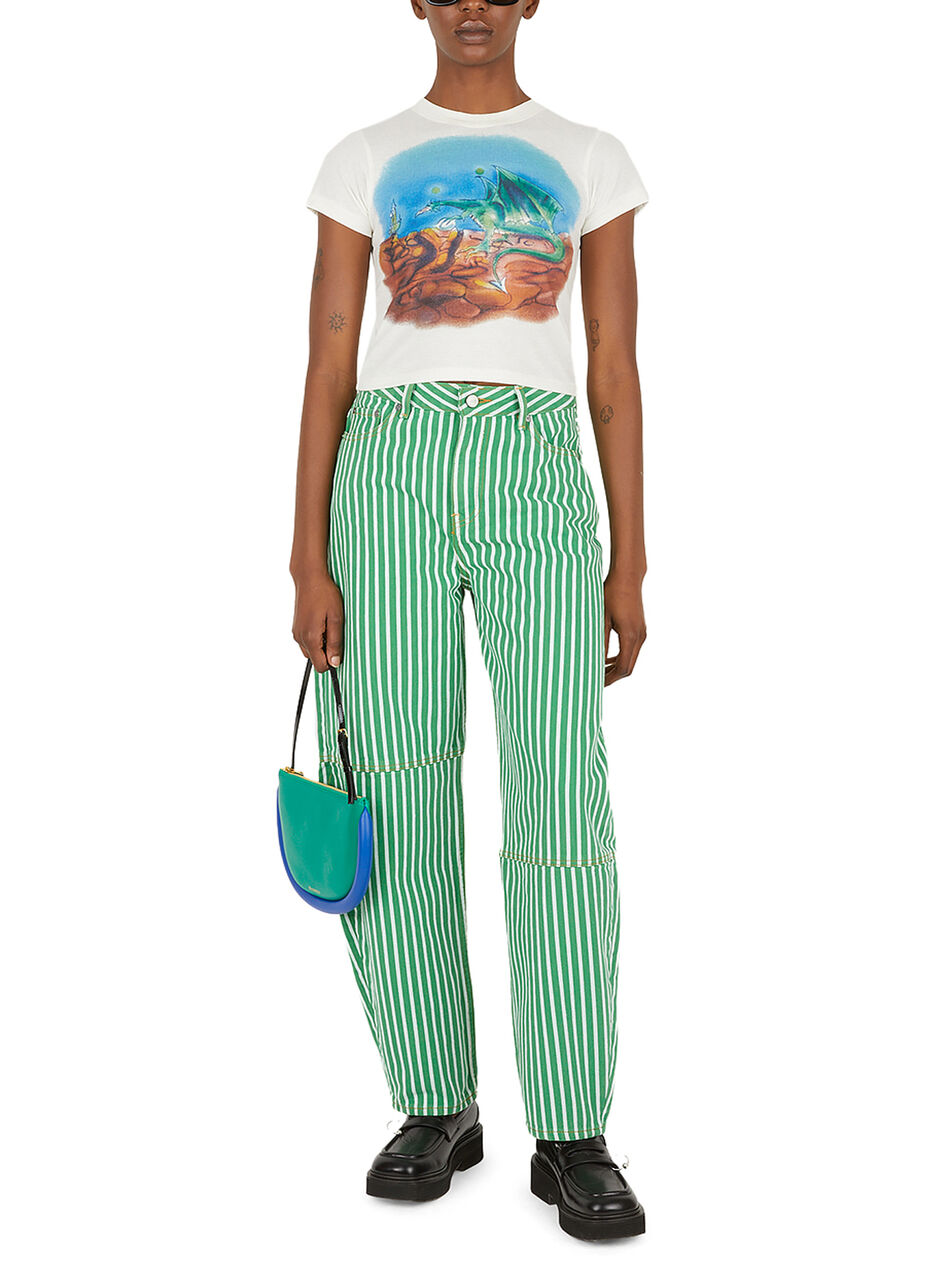 Stripe Denim Stary Kelly Green