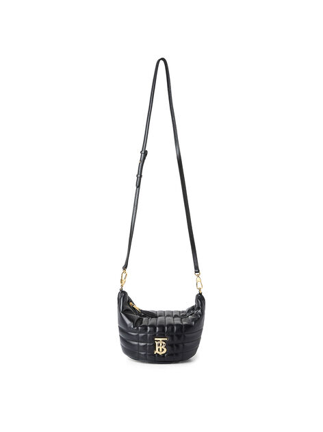 Lola Black Leather Crescent Shoulder Bag