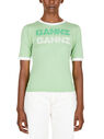 GANNI Logo Print T-Shirt Green flgan0251020grn