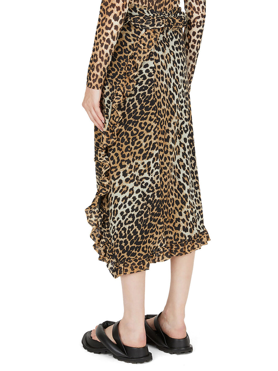Leopard Print Wrap Skirt
