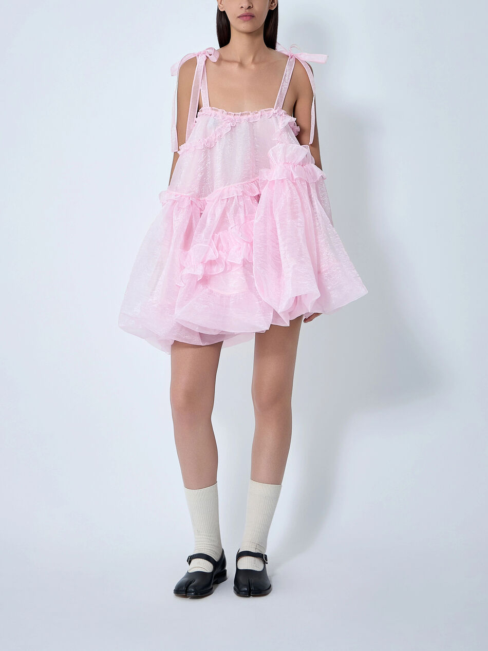 Ruffle Trim Midi Dress