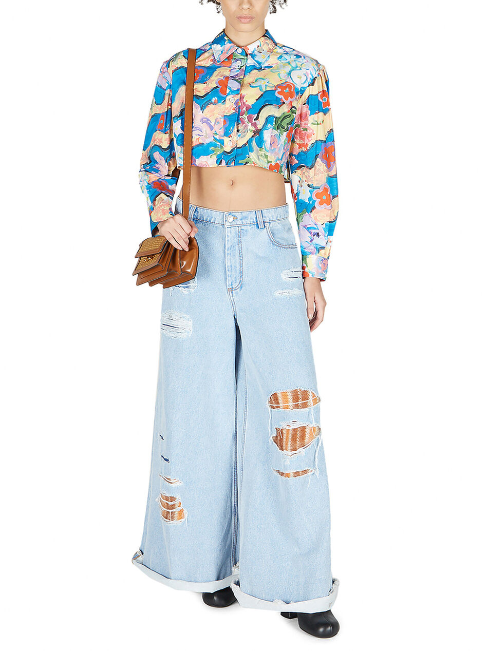 Cropped Printed Shirt