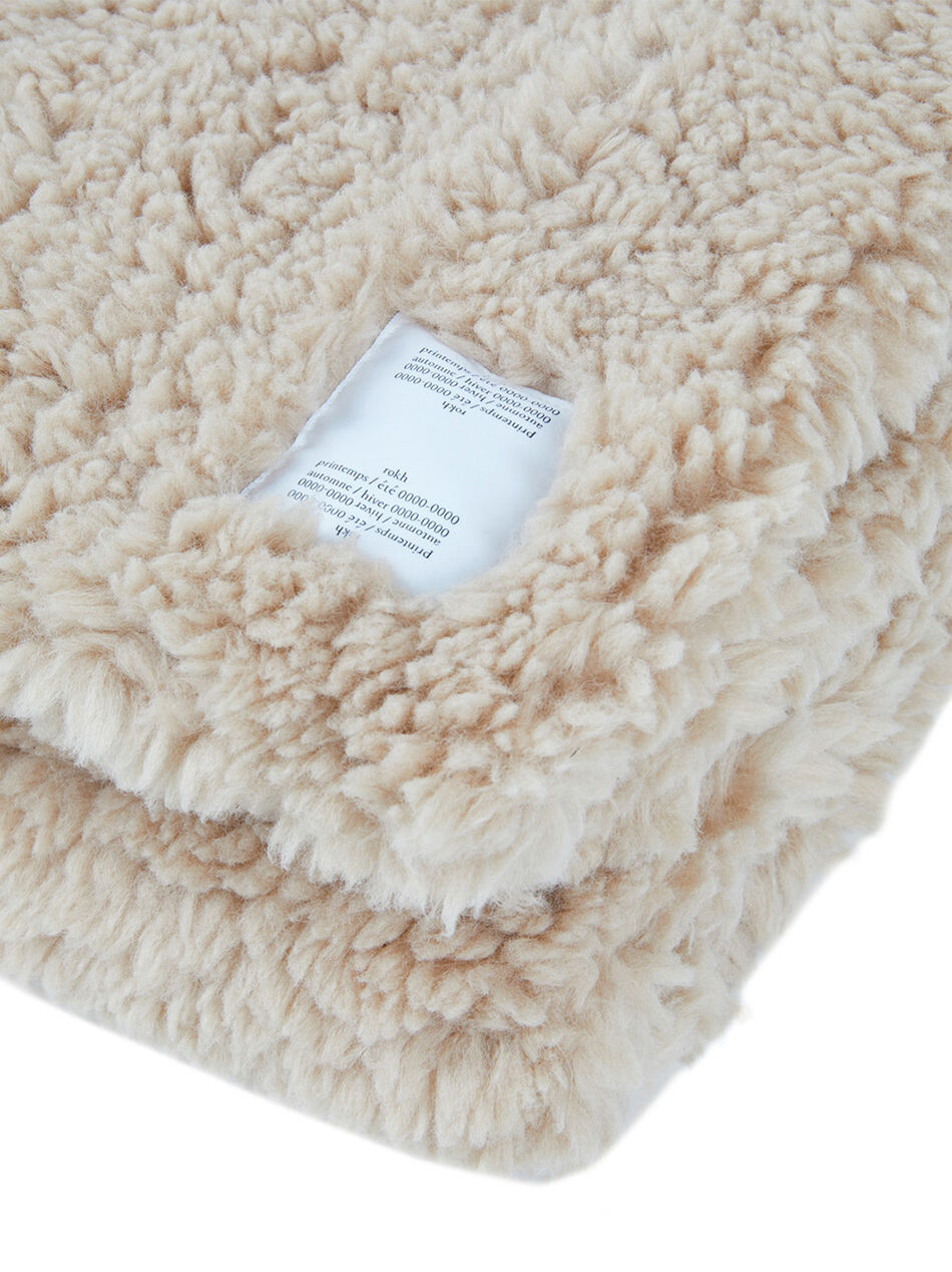 Faux Fur Scarf in Beige