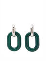 Paco Rabanne XL Link Double Hoop Earrings Green flpac0250061sil