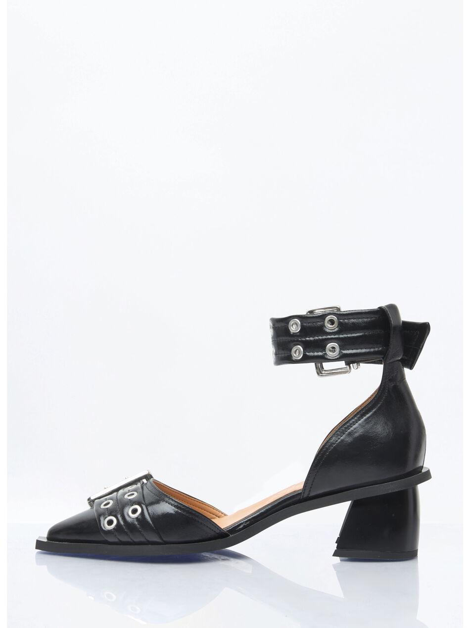 Feminine Buckle Open Cut Pumps