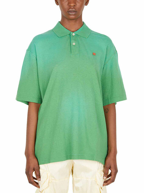 Polo Shirt in a Green Gradient Finish