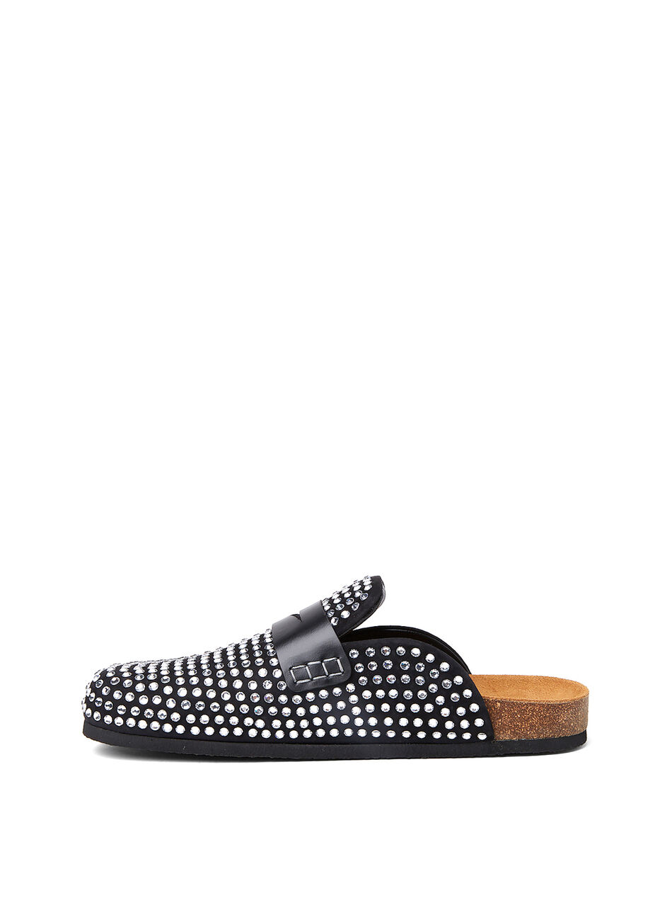 Crystal Backless Penny Loafers