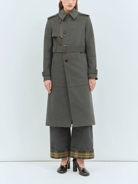 Long Cotton Nylon Trench Coat