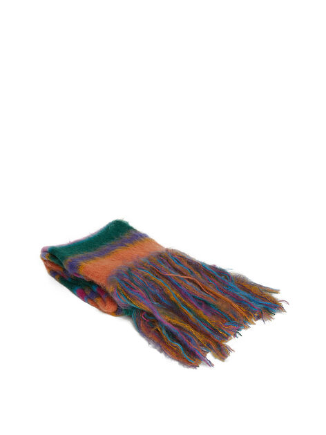 Fuzzy Stripe Scarf Multicolor