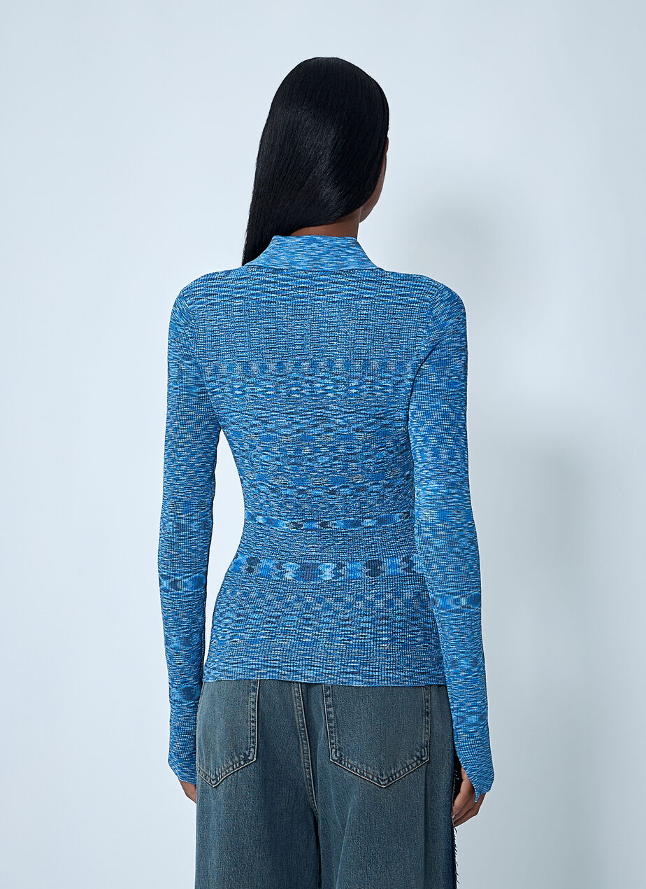 Space-Dyed Polo Sweater