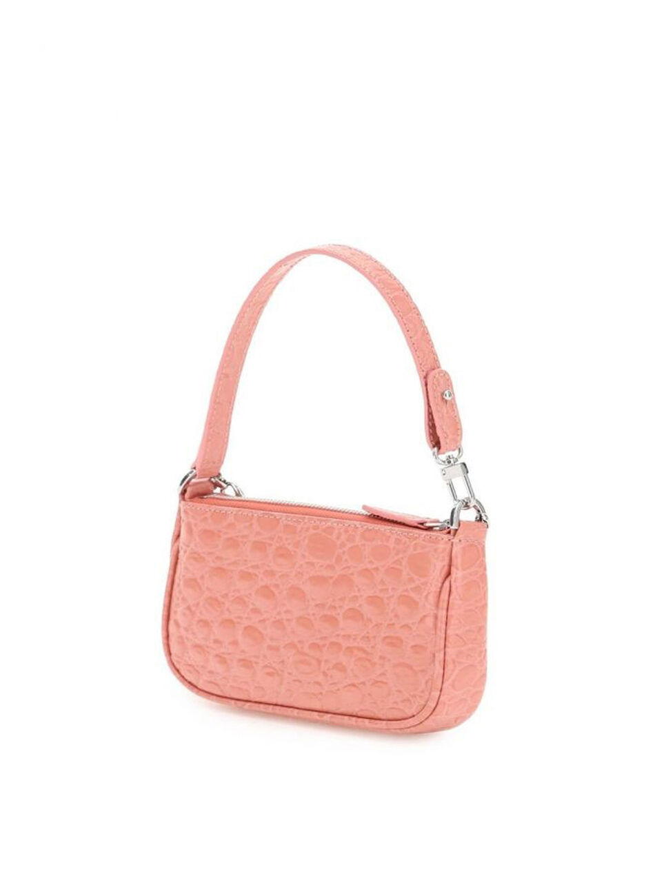 Croco Rachel Mini Shoulder Bag in Pink
