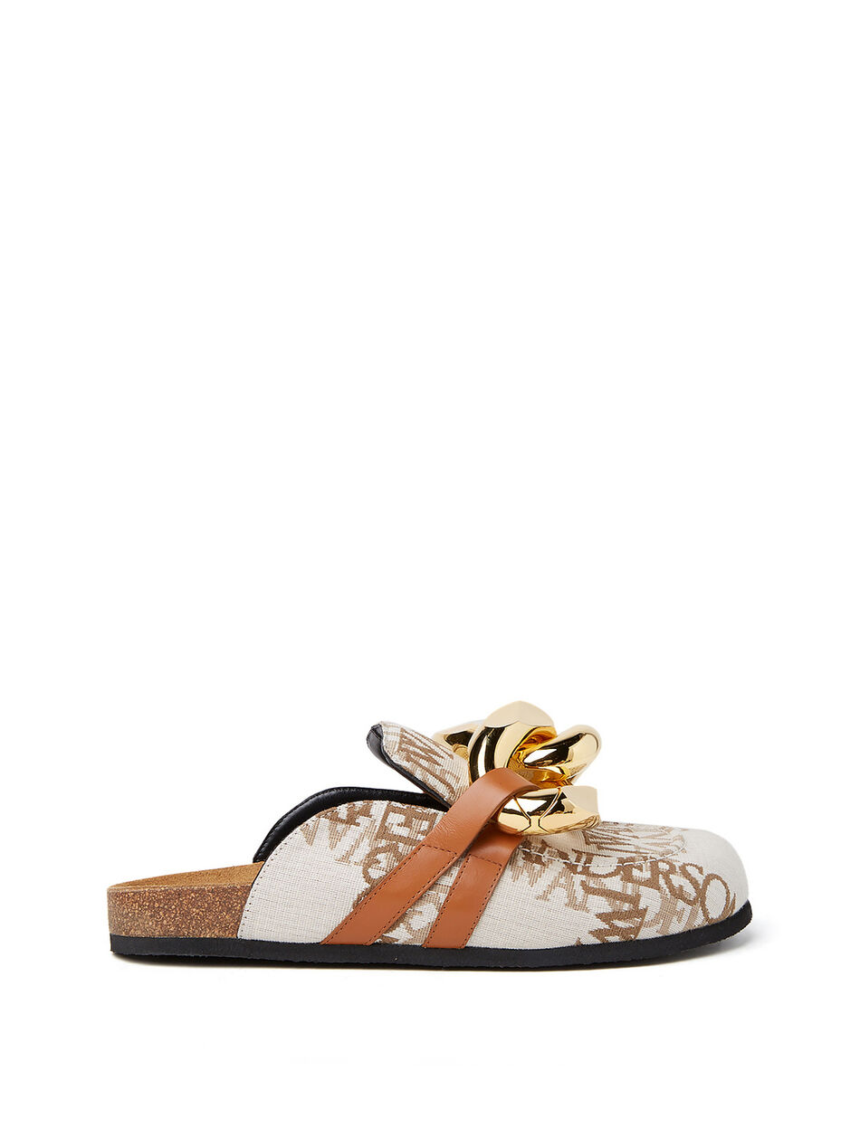 Logo Jacquard Chain Loafers