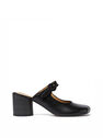 MM6 Maison Margiela Black Mary Jane Mules Shoes  flmmm0249025blk