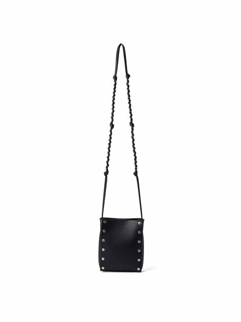 Tangle Small Rivets Black Leather Bag