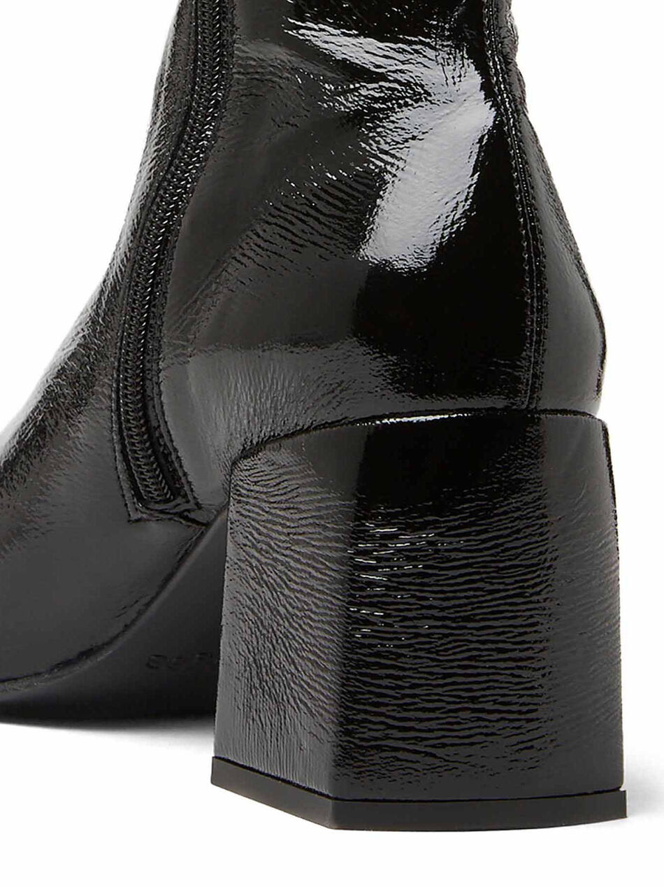 Vinyl Square Toe Boots with Logo