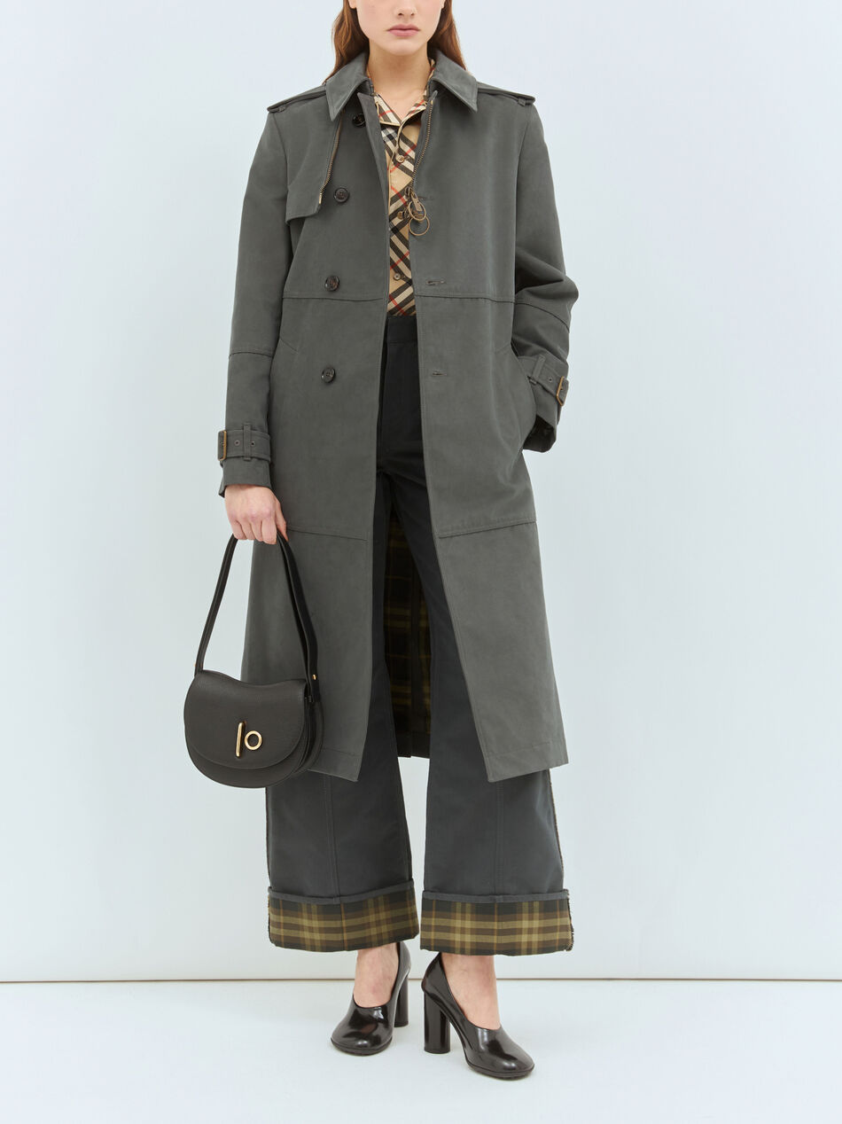 Long Cotton Nylon Trench Coat
