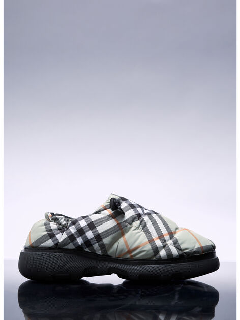 Check Nylon-Blend Pillow Mule