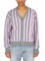 Rassvet Striped Cardigan with Logo Purple flrsv0148018ppl