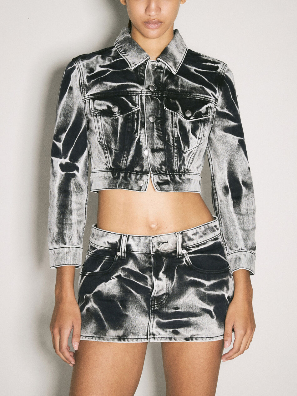 Blade Logo-Embroidery Denim Trucker Jacket