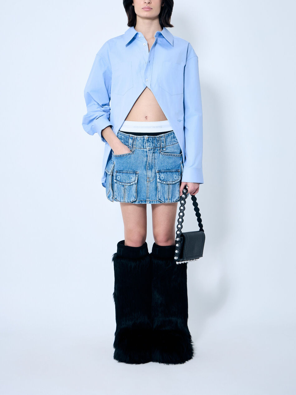 Cargo Denim Mini Skirt