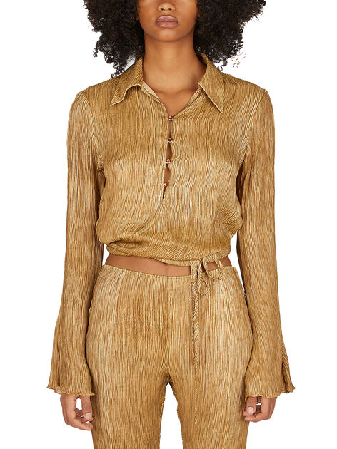 Plisse Wrap Shirt