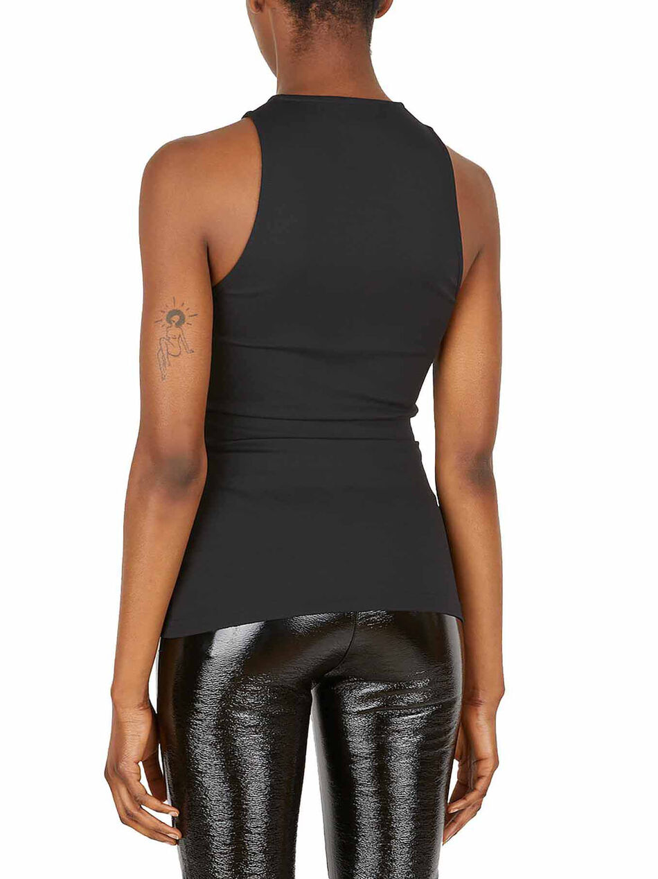 Black Top with Logo Embroidery