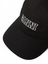 GANNI Logo Embroidery Baseball Cap in Black Black flgan0251004blk