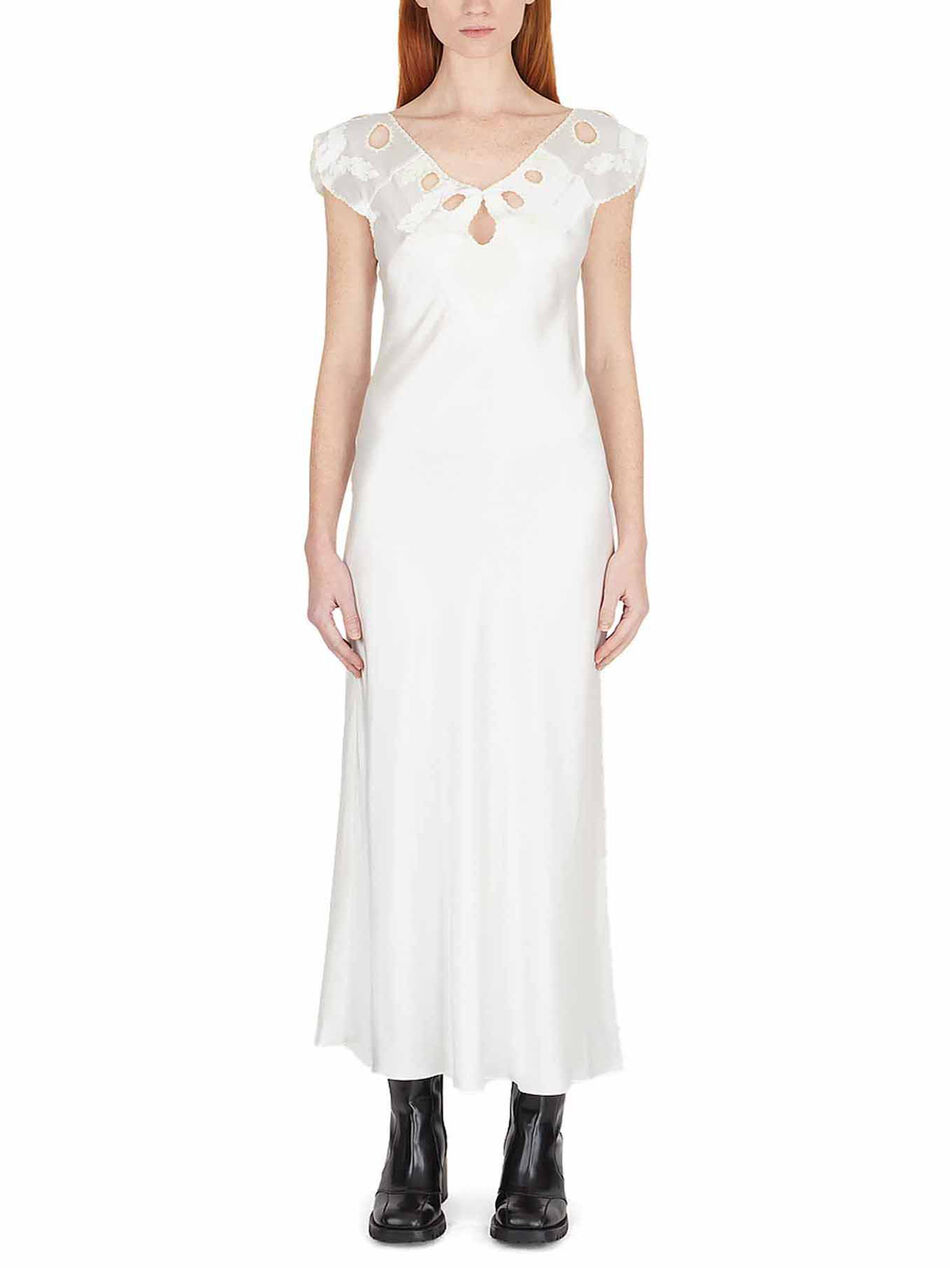 Cut Out Motif Silk Dress