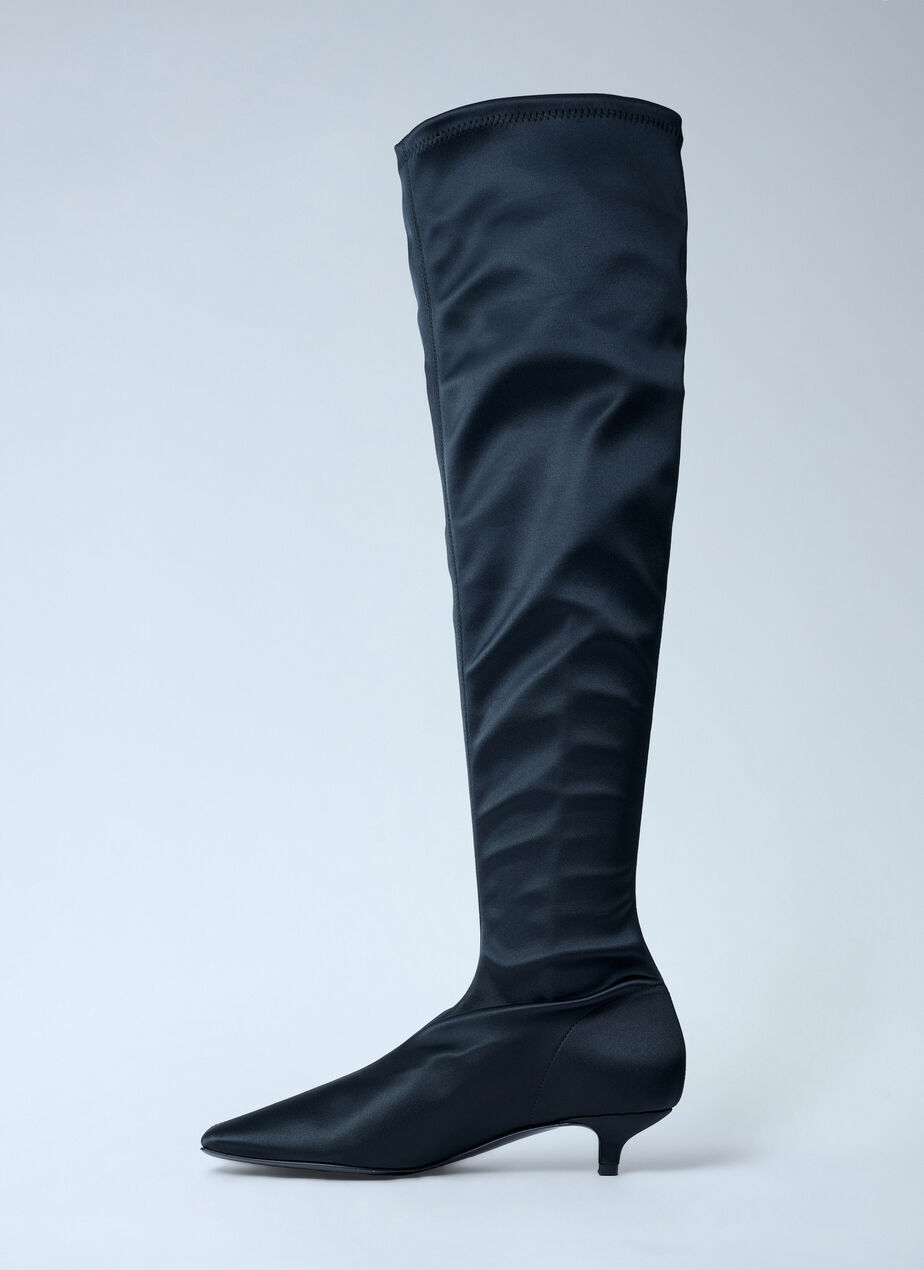 Satin Knee-High Boots