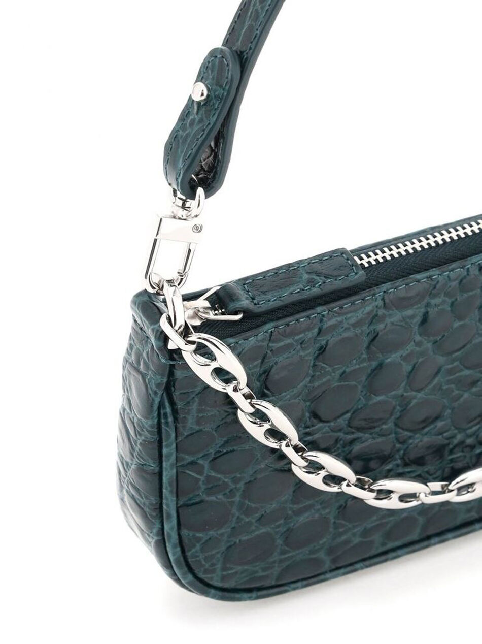 Croco Rachel Mini Shoulder Bag in Green
