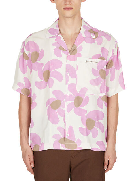 La Chemise Jean Bowling Shirt in Pink