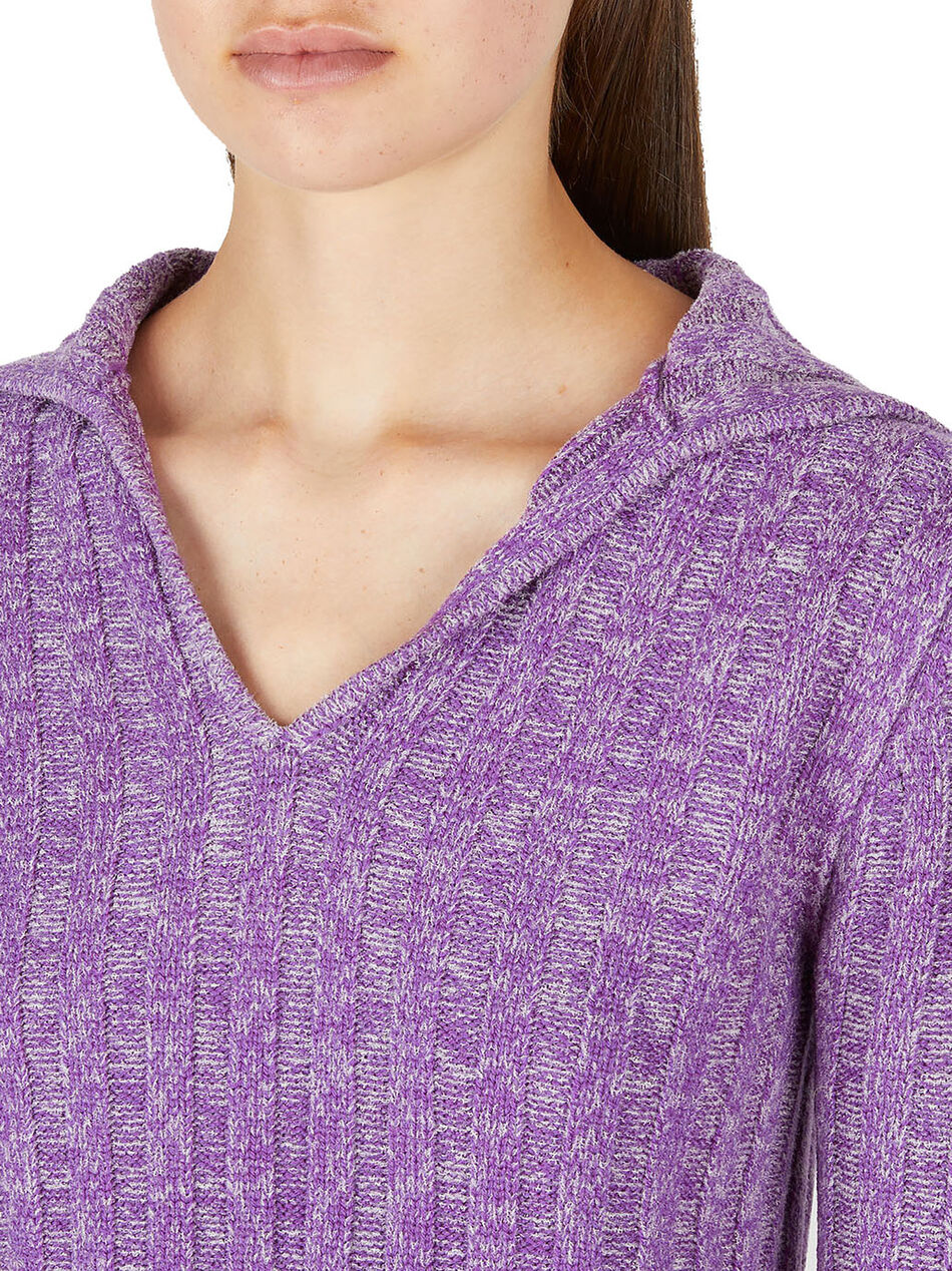 Polo Collar Sweater in Purple
