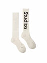 Acne Studios Ribbed Socks with Logo White flacn0348004wht
