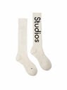 Acne Studios Ribbed Socks with Logo  flacn0348004wht