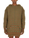 Isa Boulder Illusion Quilted Hooded Sweatshirt Brown flisa0250003brn
