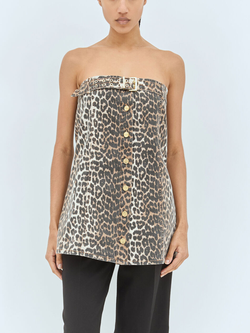 Leopard Denim Top