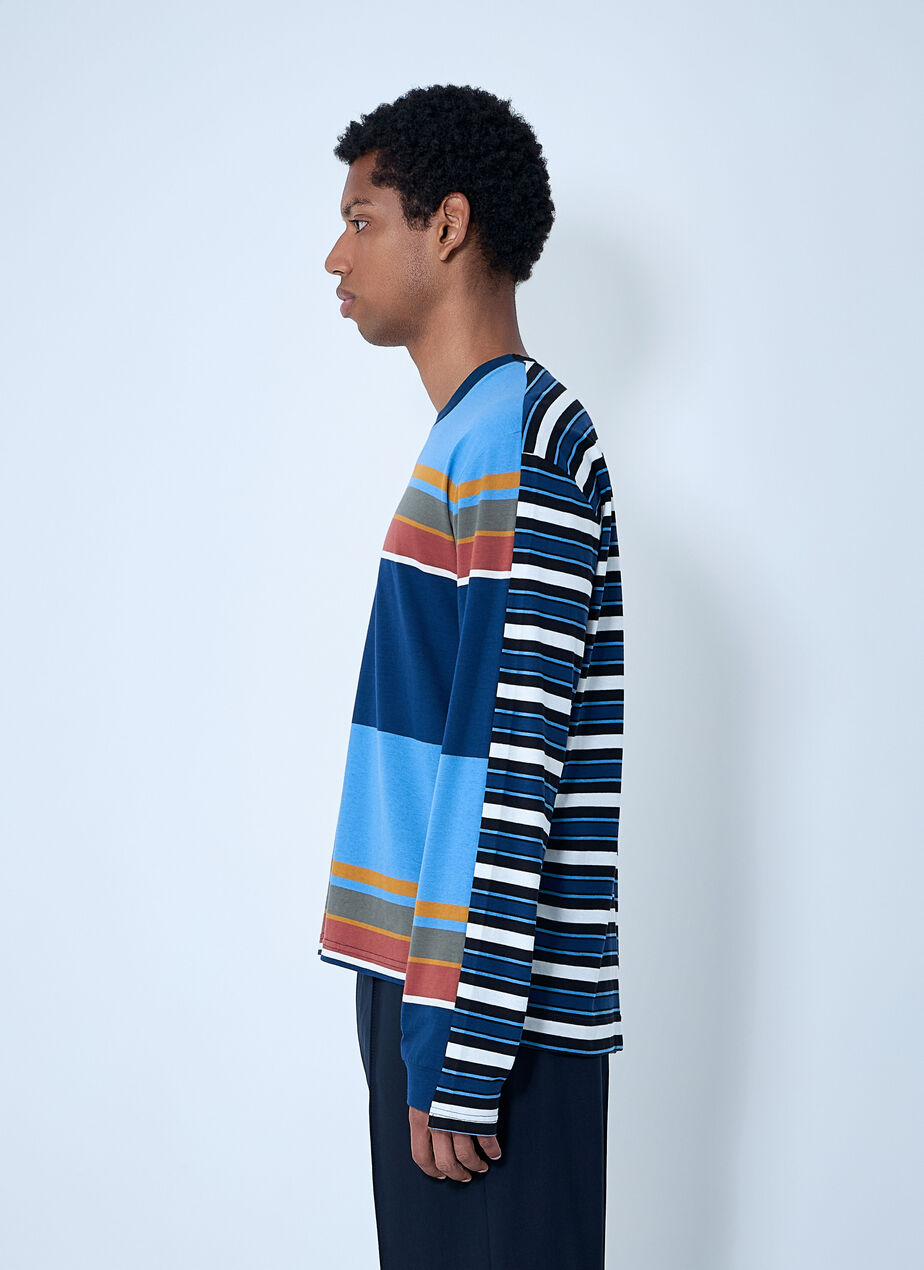 Striped Logo Motif T-Shirt