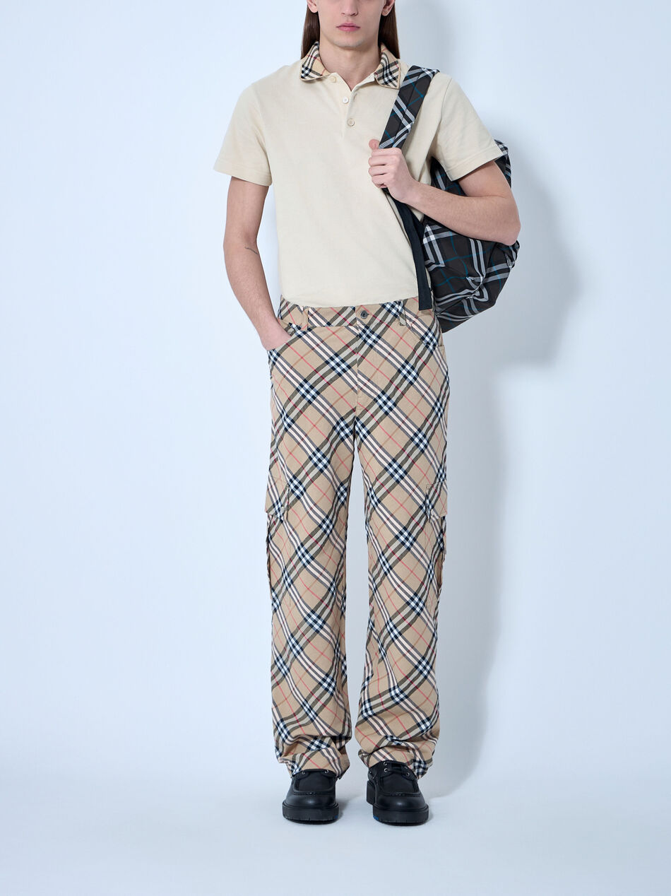Check Linen-Blend Pants
