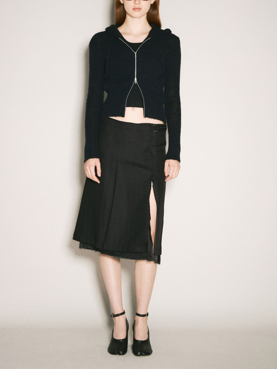 Compact Hooded Zip-Up Cardigan