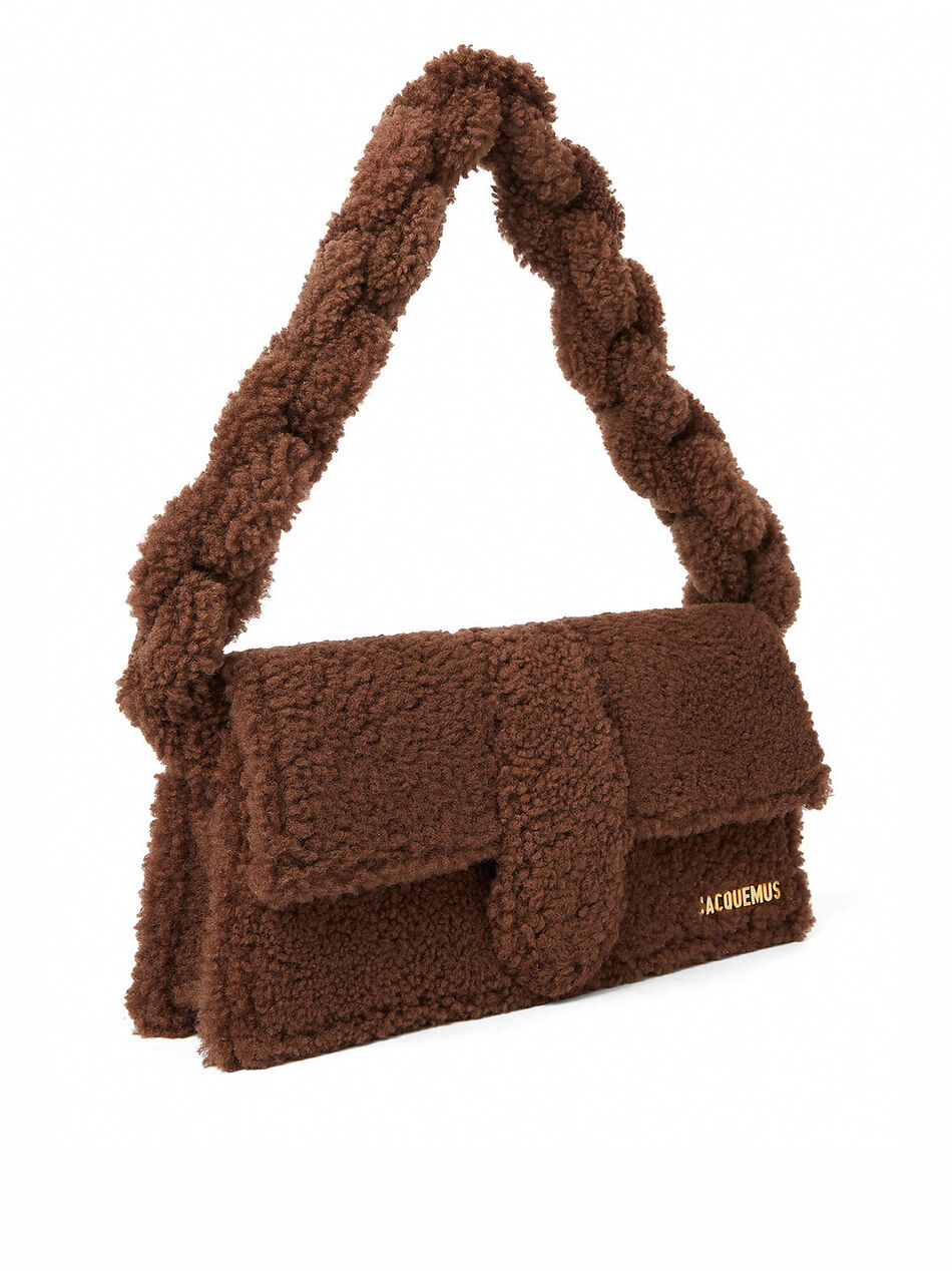 Le Bambidou Shearling Shoulder Bag in Brown