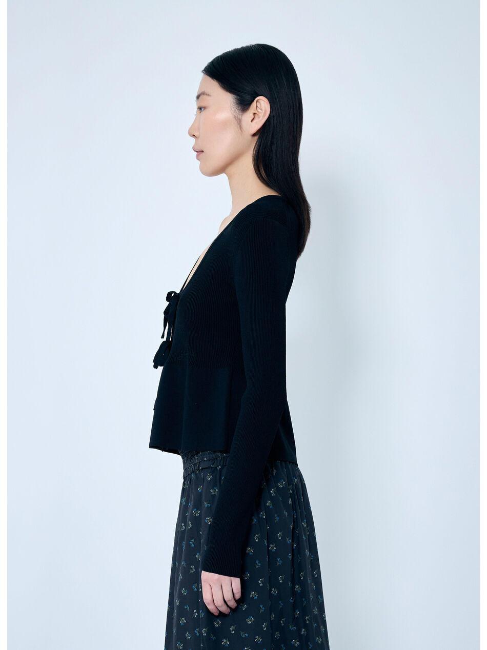 Rib Knit Tie-String Cardigan