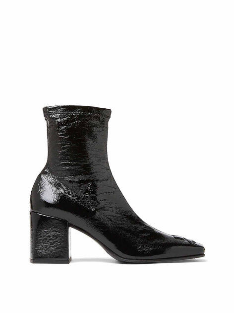 Vinyl Square Toe Boots with Logo