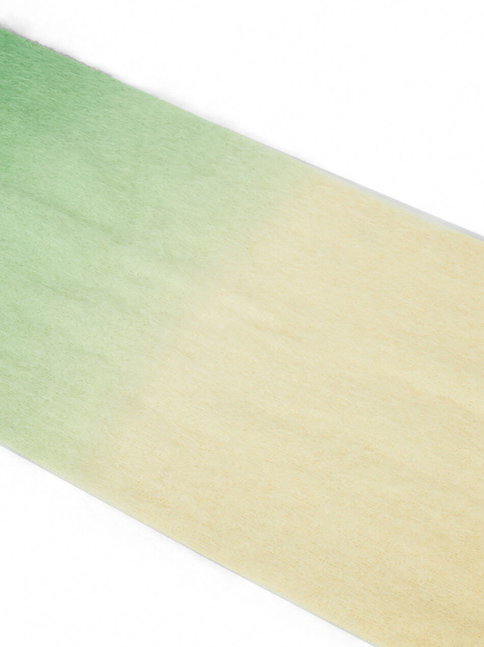 Mohair Gradient Fringed Scarf Kelly Green