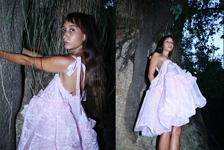 Ruffle Trim Midi Dress