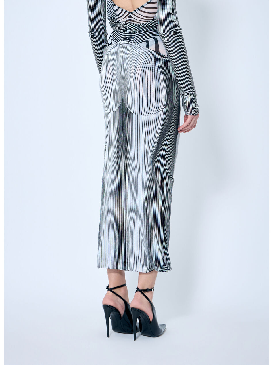 Double-Layer Mesh Midi Skirt