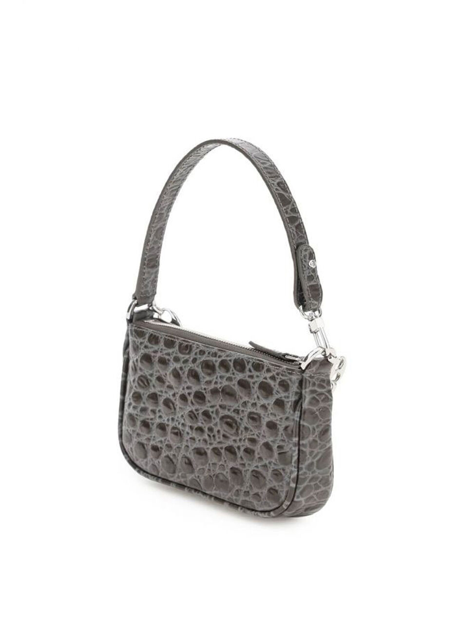 Croco Rachel Mini Shoulder Bag in Grey