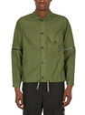 Stone Island Green Shirt Jacket with Elbow Zips  flsto0148024oli