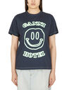 GANNI T-Shirt con Stampa Ganni Hotel Navy flgan0249021blk
