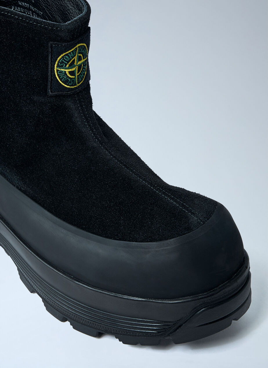 Suede Logo Patch Boots