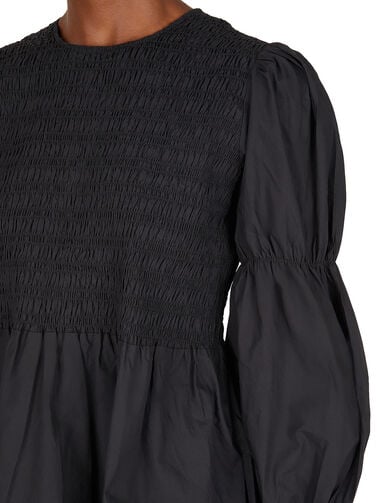 chinese dress ladies Wholesale Long Sleeve Button Dress Black